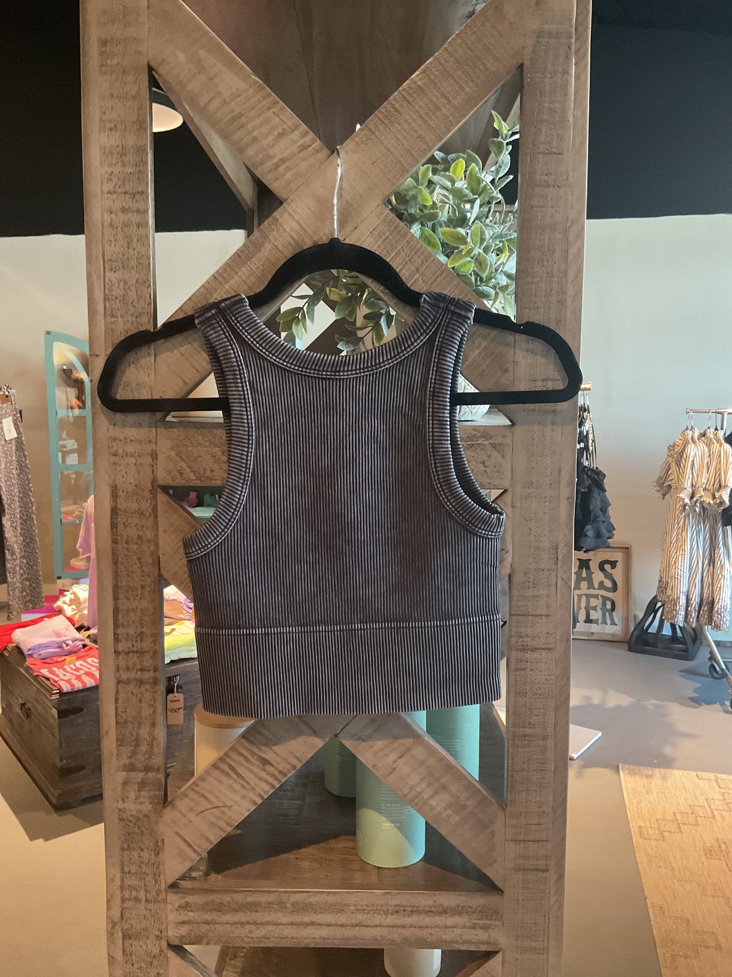 ZN65 Black Ribbed Racerback Tank