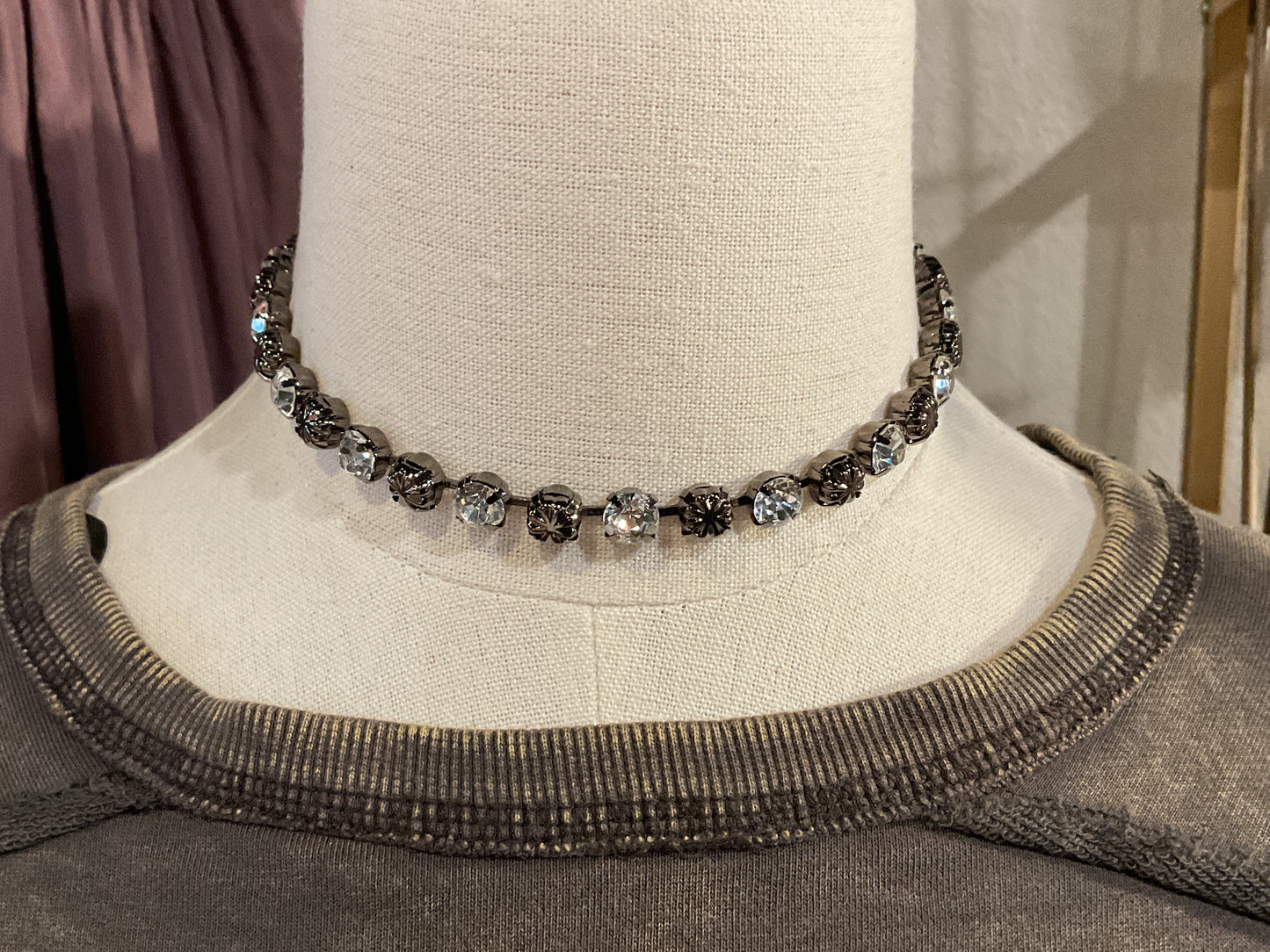 2 Fly Silver/Black Multi Gemstone Necklace