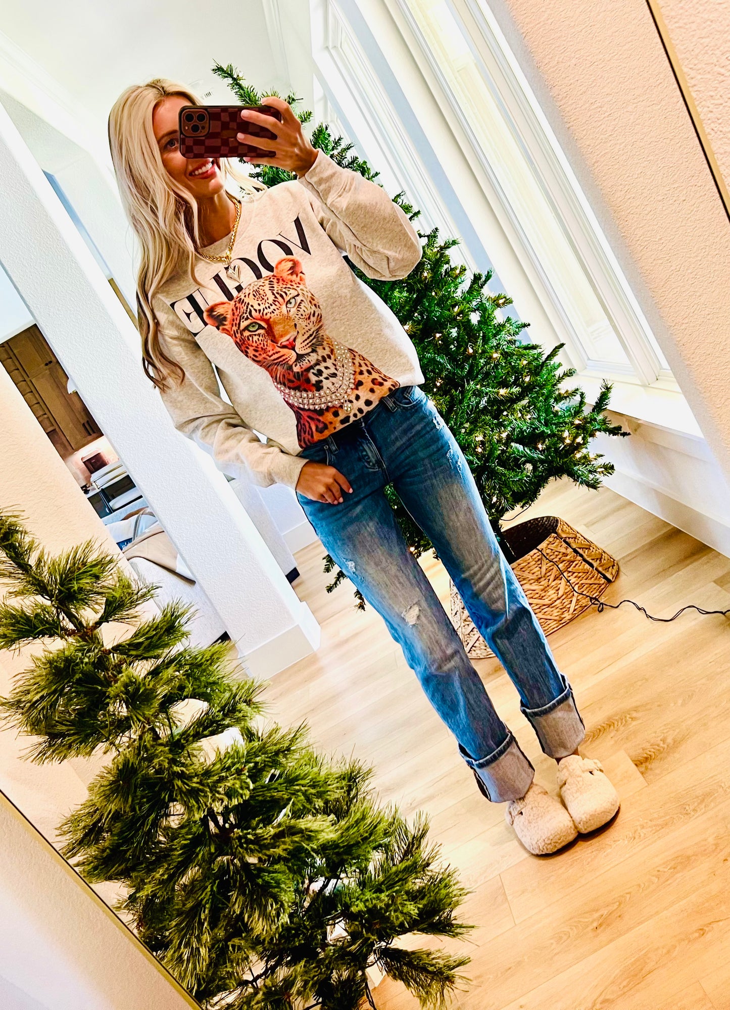 Rhinestoned Embellished Vogue Sweatshirt