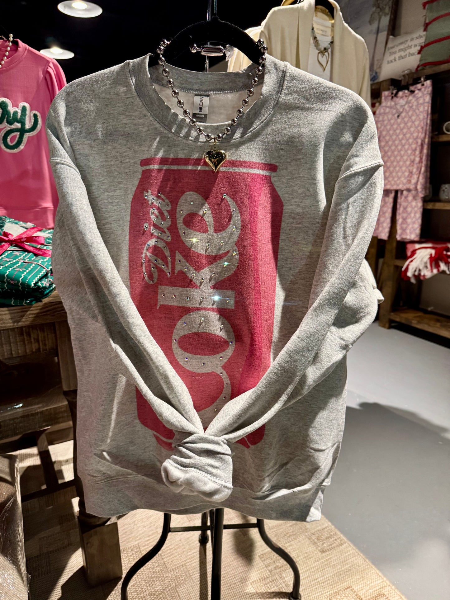 Diet Coke Crystal Embellished Sweatshirt