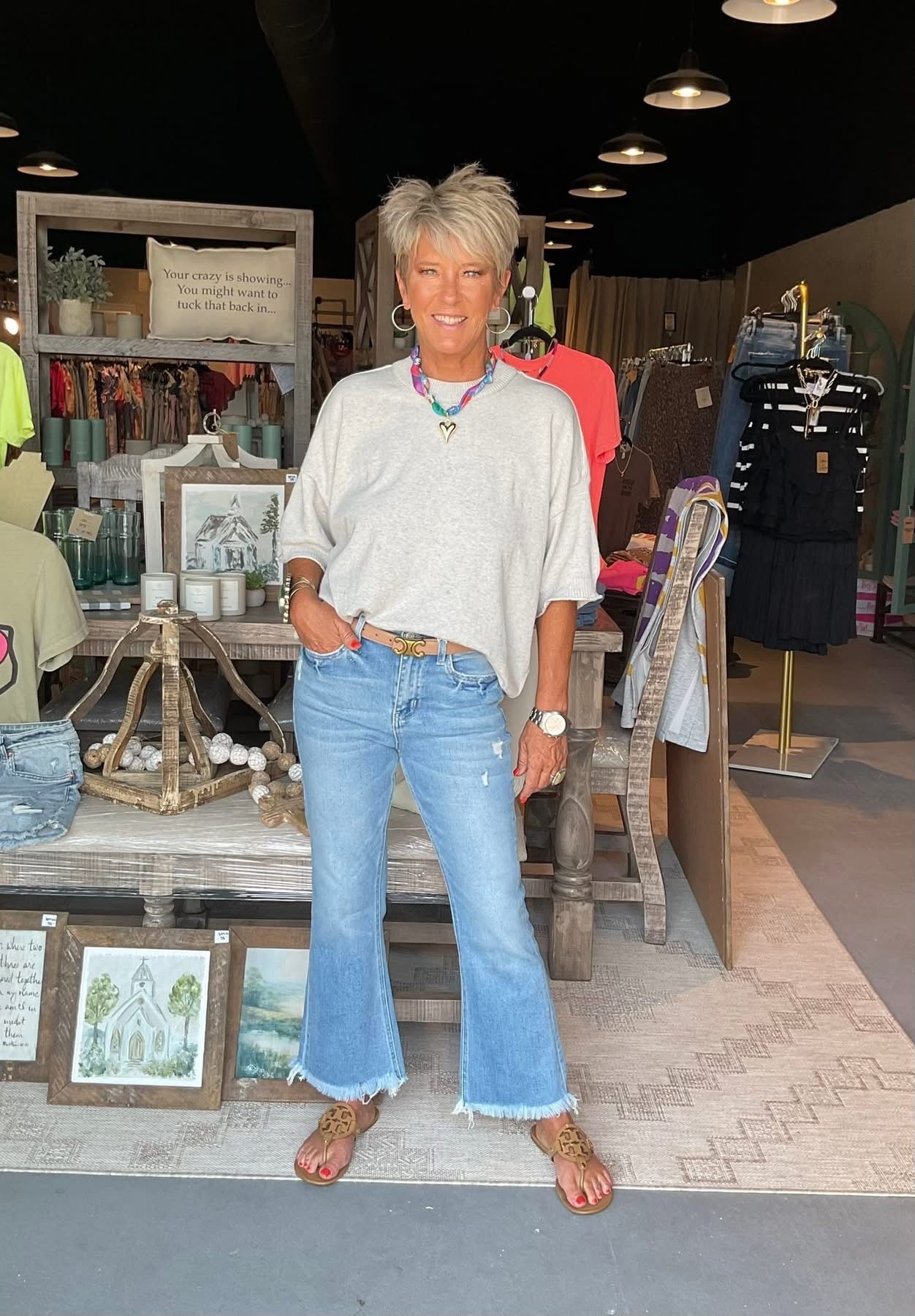 Heather Grey Cashmere Blend Drop Shoulder Sweater