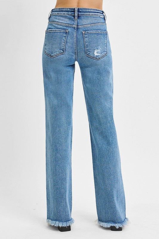 Tummy Control High Rise Long Straight Jeans