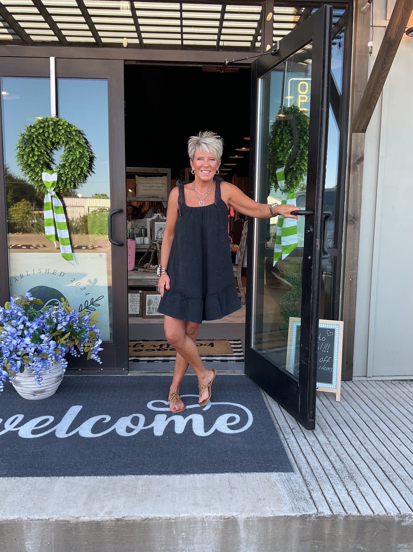 VJ03 Black Mineral Washed Mini Dress