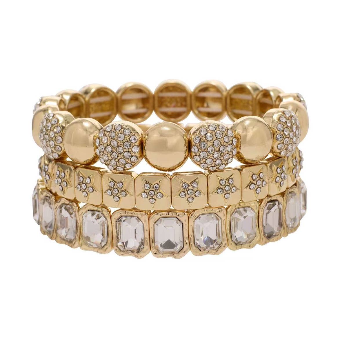 Radiant Gold Crystal Stack Set