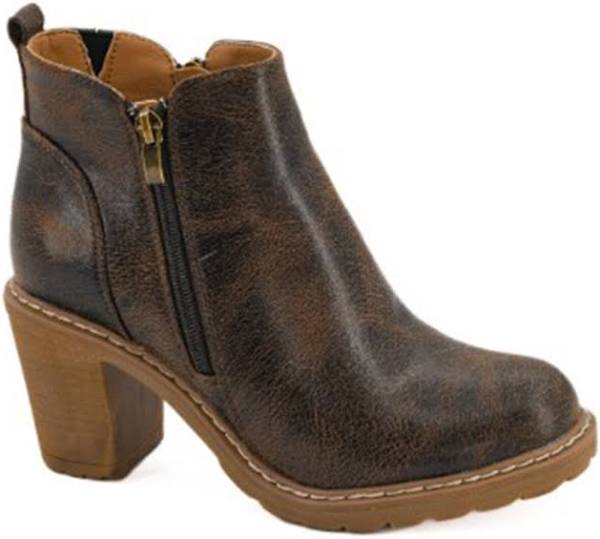 CK12 Espresso Crinkle Rocky Top Zip Up Bootie