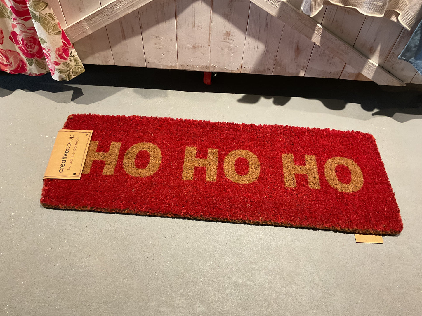Natural Coir Double Doormat “HOHOHO”