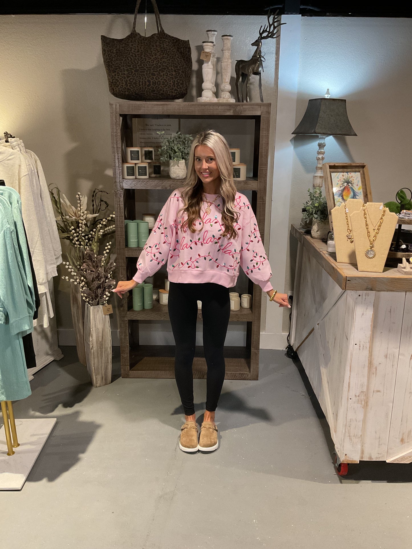 Millie Sweatshirt Fa La La Lights by Mary Square