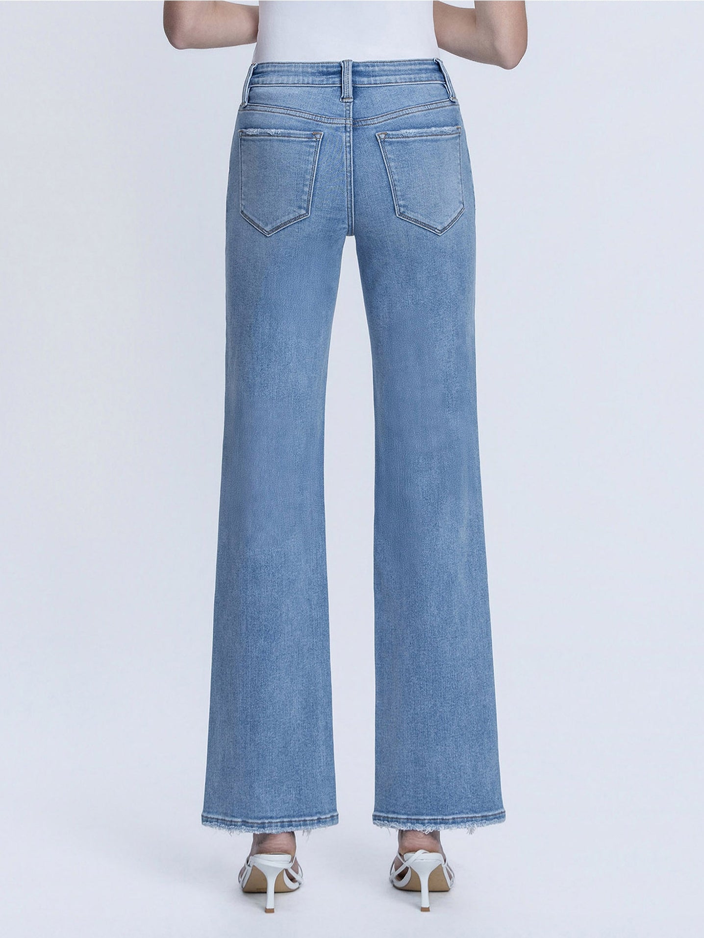 Mid Rise Slim Wide Jeans