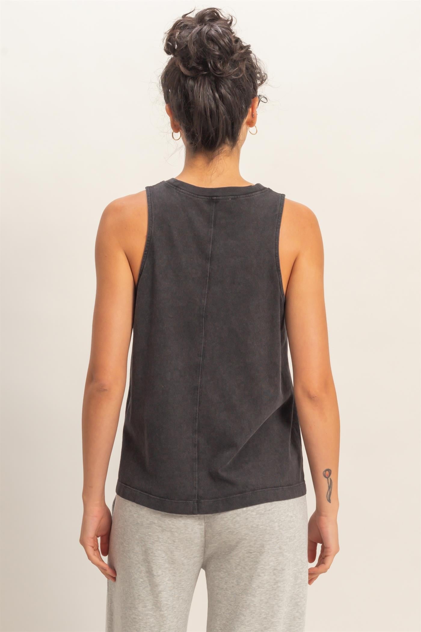 Mineral Washed Tank in Black