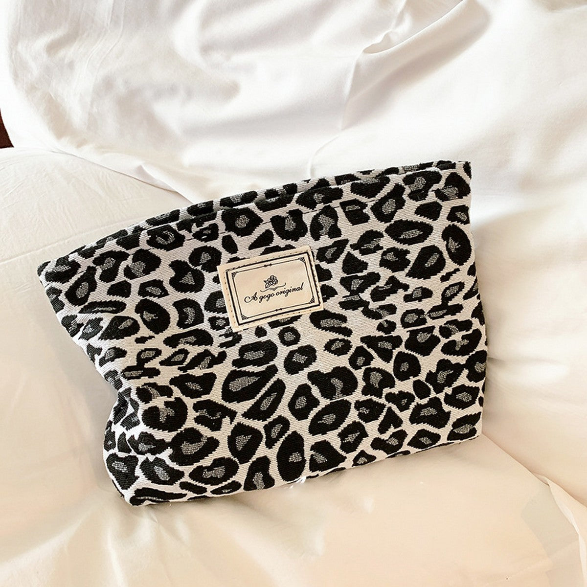 Black Leopard Makeup Bag