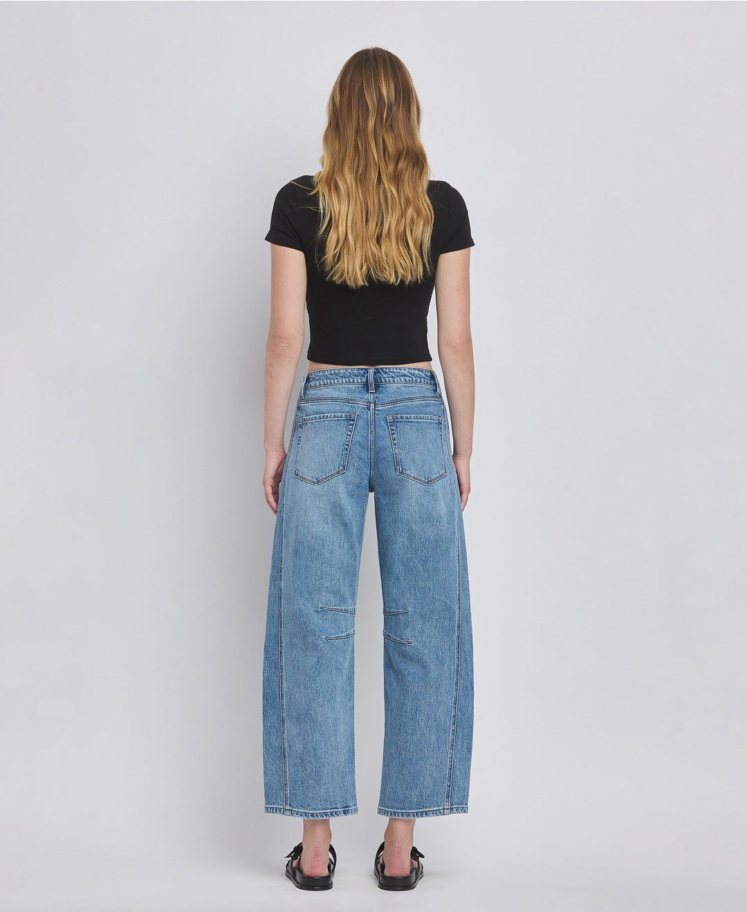 High Rise Dart Structured Fit Barrel Jeans