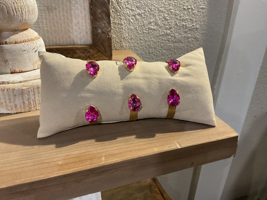 The Tiana Pink Rhinestone Teardrop Cuff