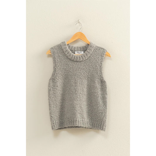 Gray Sleeveless Sweater Vest