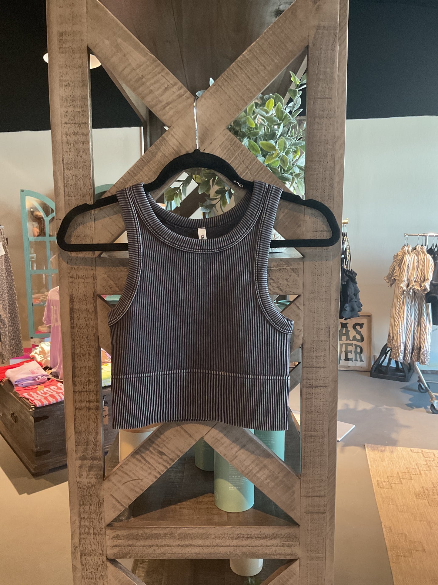 ZN65 Black Ribbed Racerback Tank