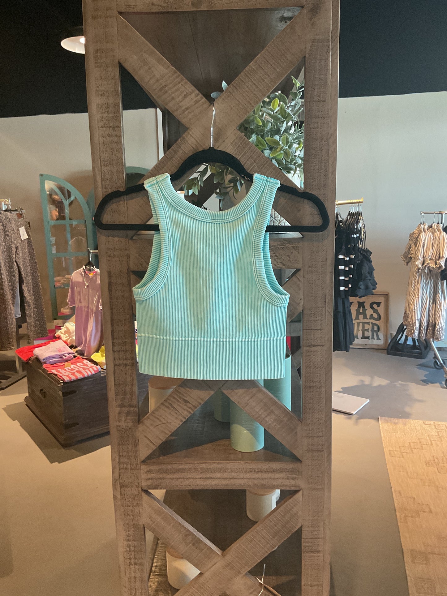 ZN61 Aqua Ribbed Racerback Tank