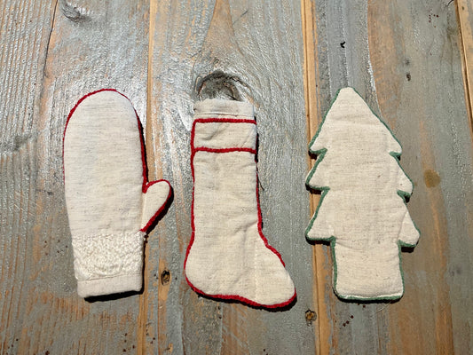 Woven Cotton & Linen Pot-Handle Holder with Embroidery