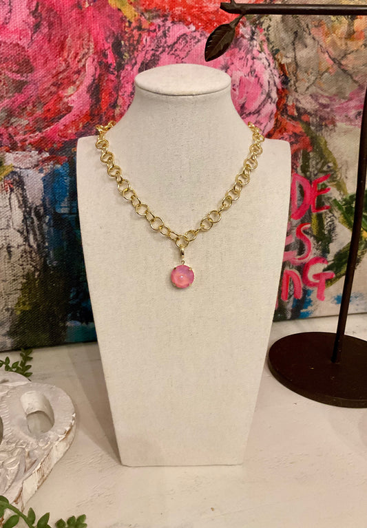 Large Round Crystal Pendant Only