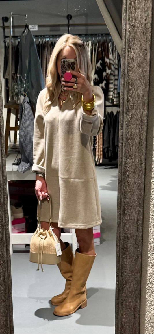 Taupe Wool Dress