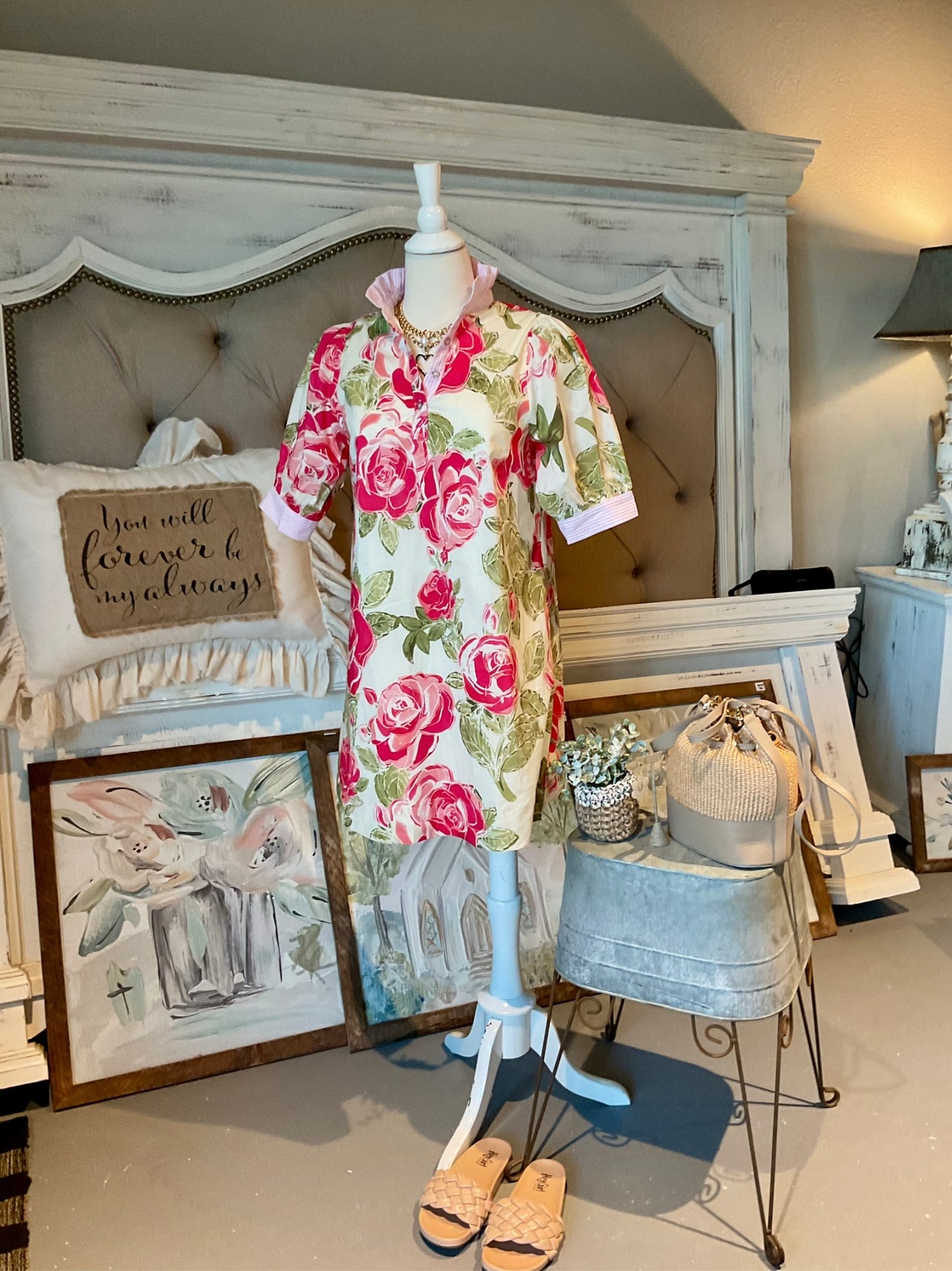 UM21 Pink Mix Floral Dress