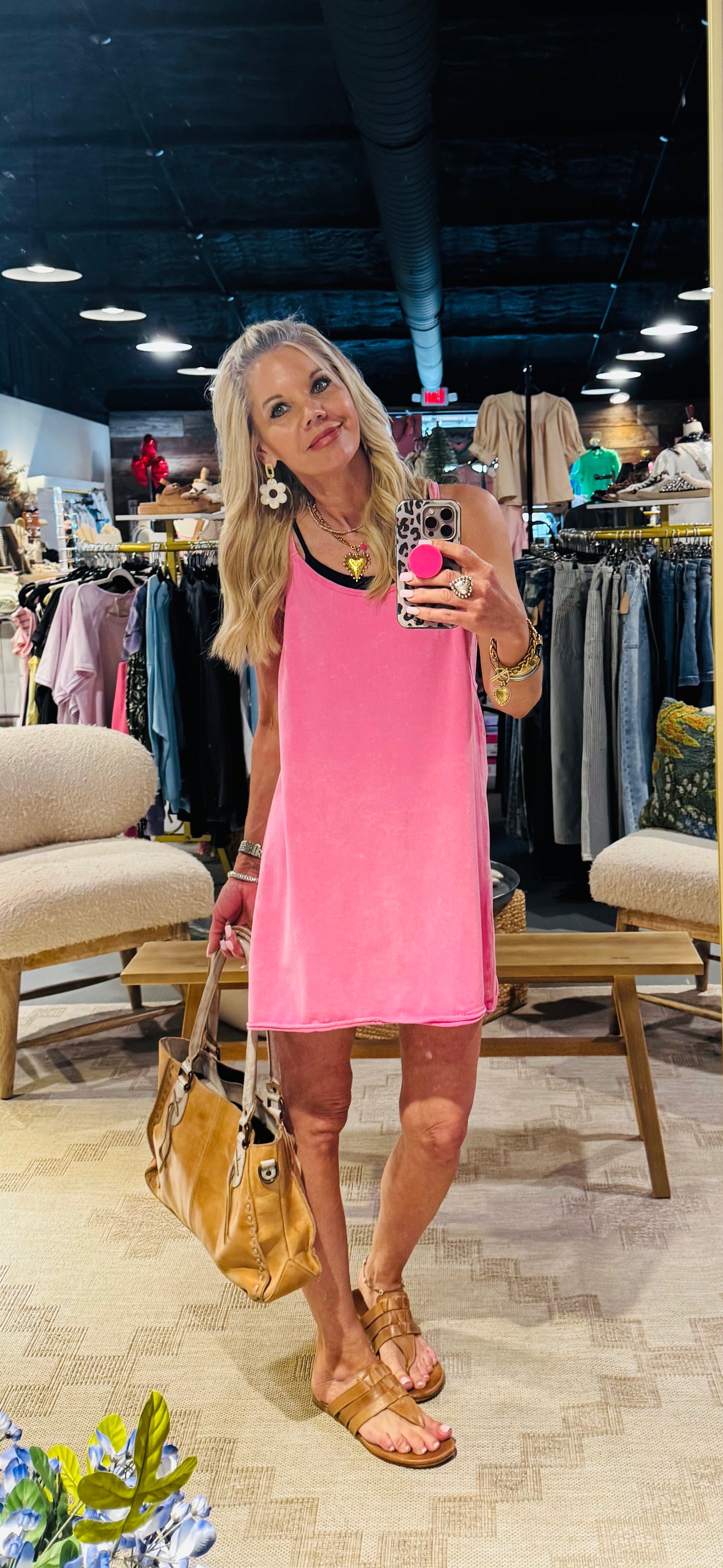 Dress with Built-in Romper Liner without Front Pockets