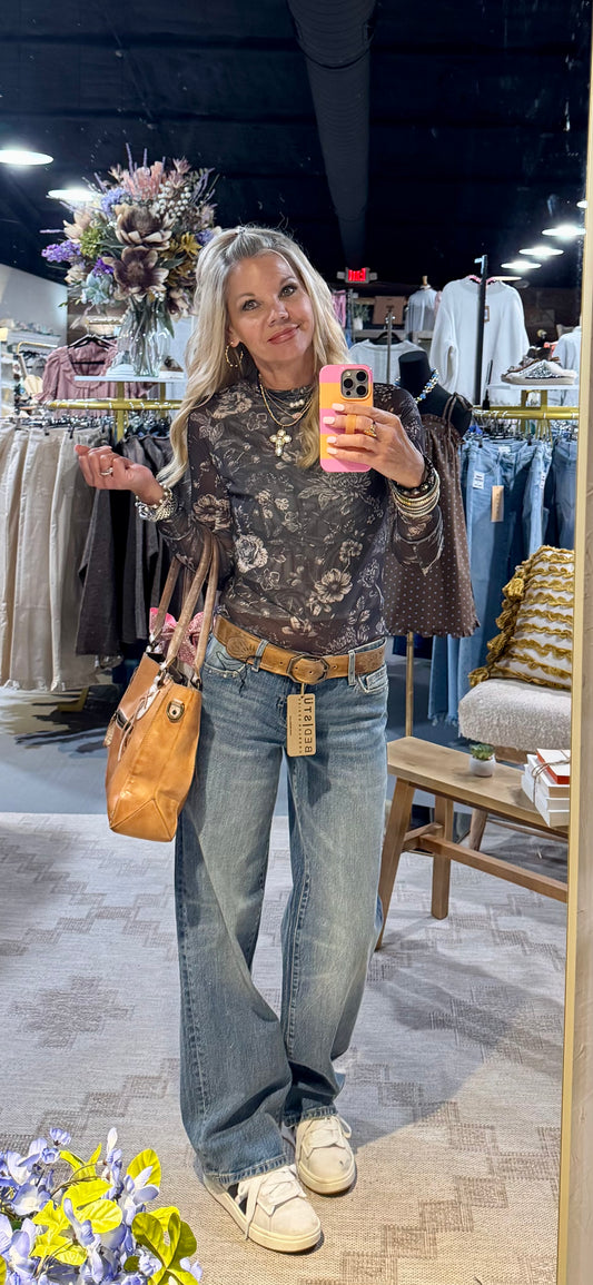 Floral Mesh Top