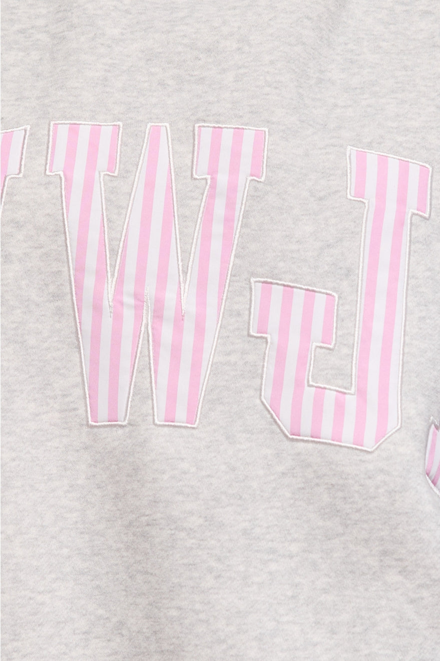 WWJD Striped Embroidered Mock Neck