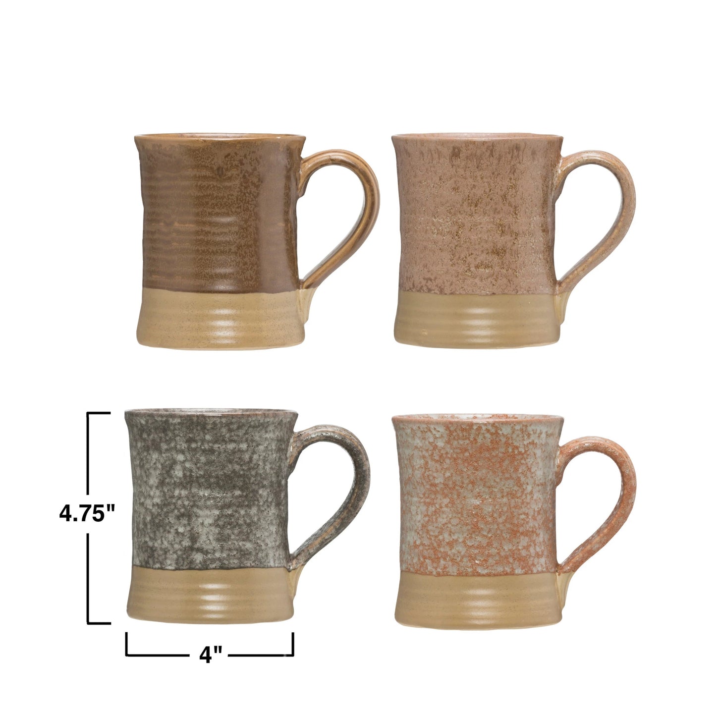16 oz Stoneware Mug, Reactive Glaze, 4 Colors (each one will vary)
