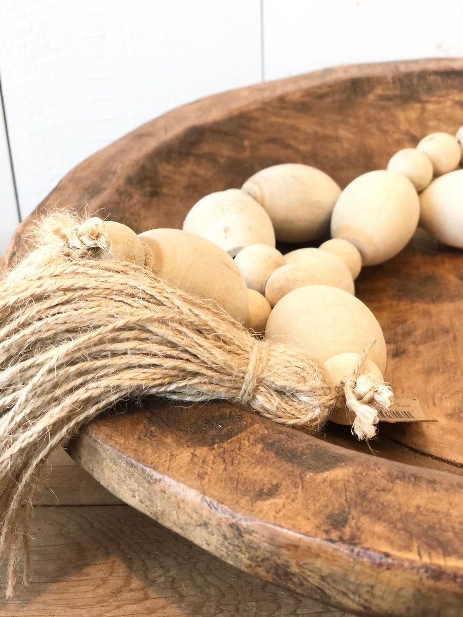 Mango Wood Farmhouse Beads 60”L x 2” W