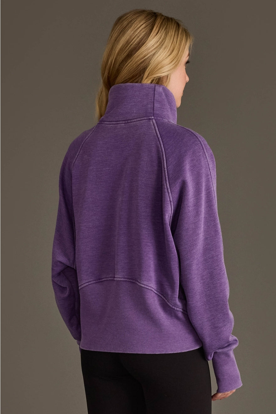 Dk. Purple Quarter Zip Sweatshirt