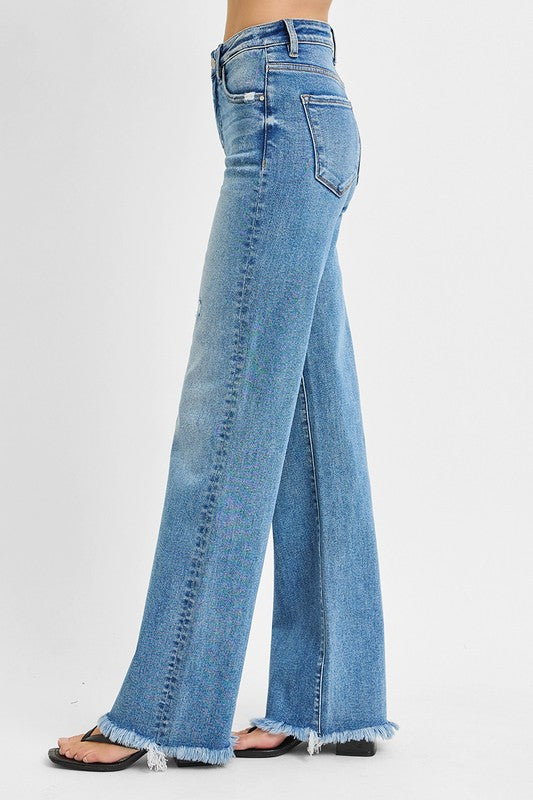 Tummy Control High Rise Long Straight Jeans