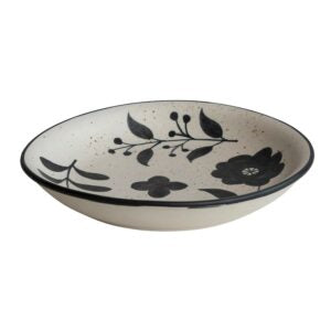 14” Round Hand Painted Stoneware Bowl
