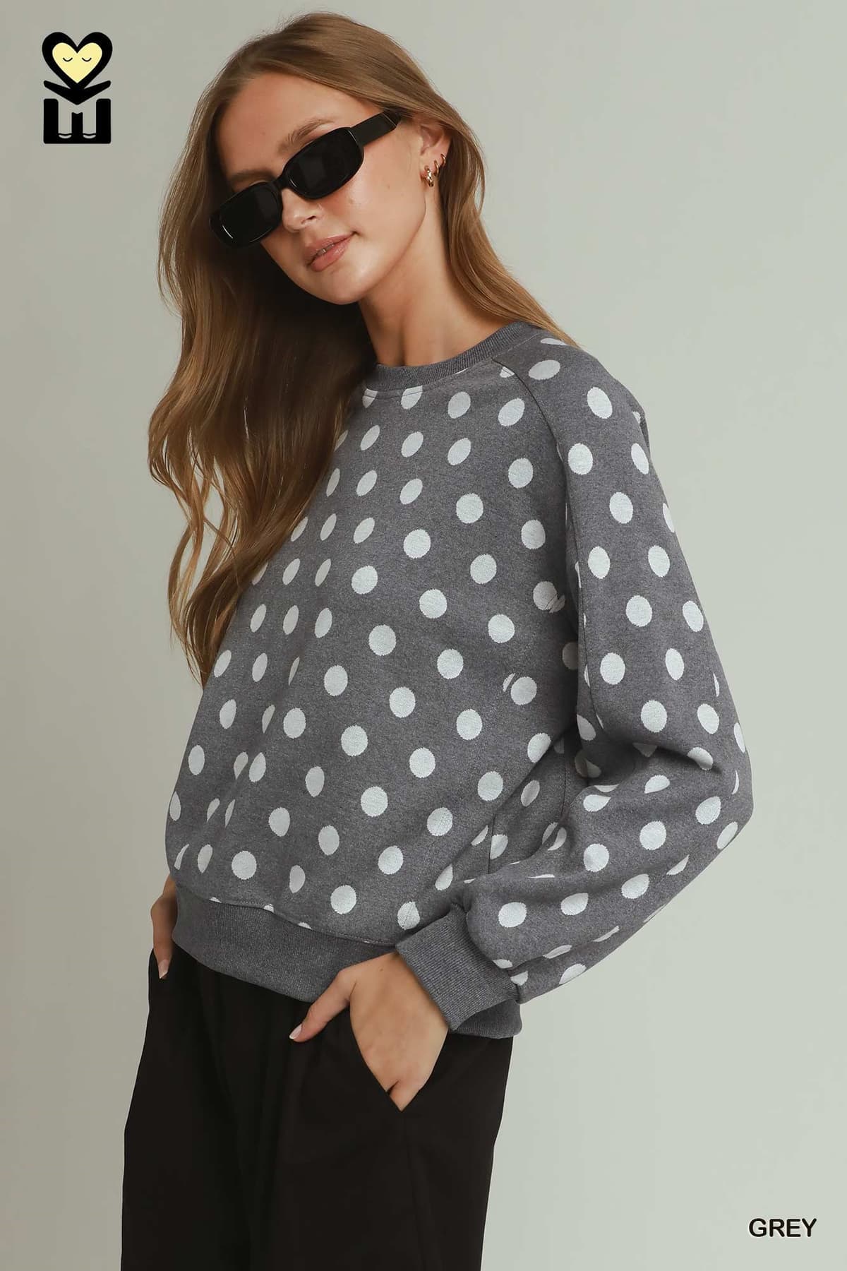 Grey Polka Dot Pullover