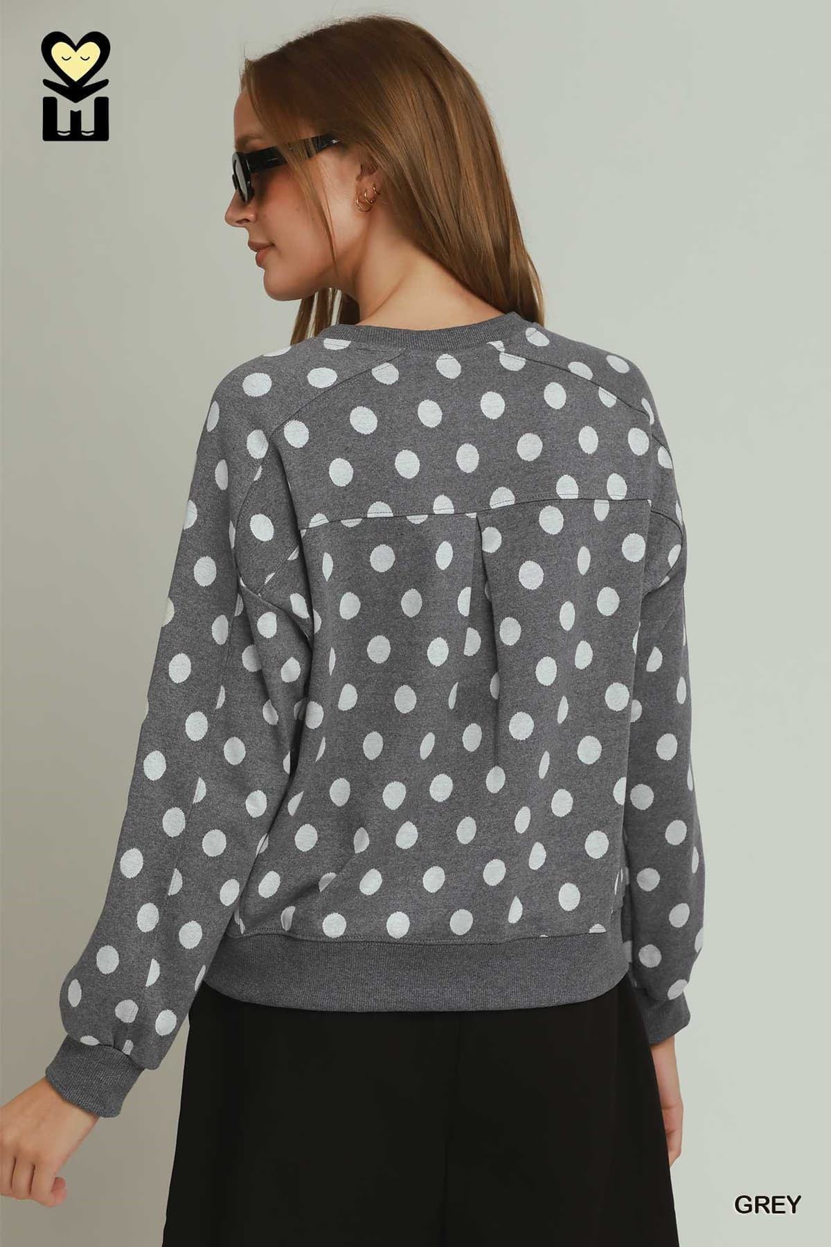 Grey Polka Dot Pullover
