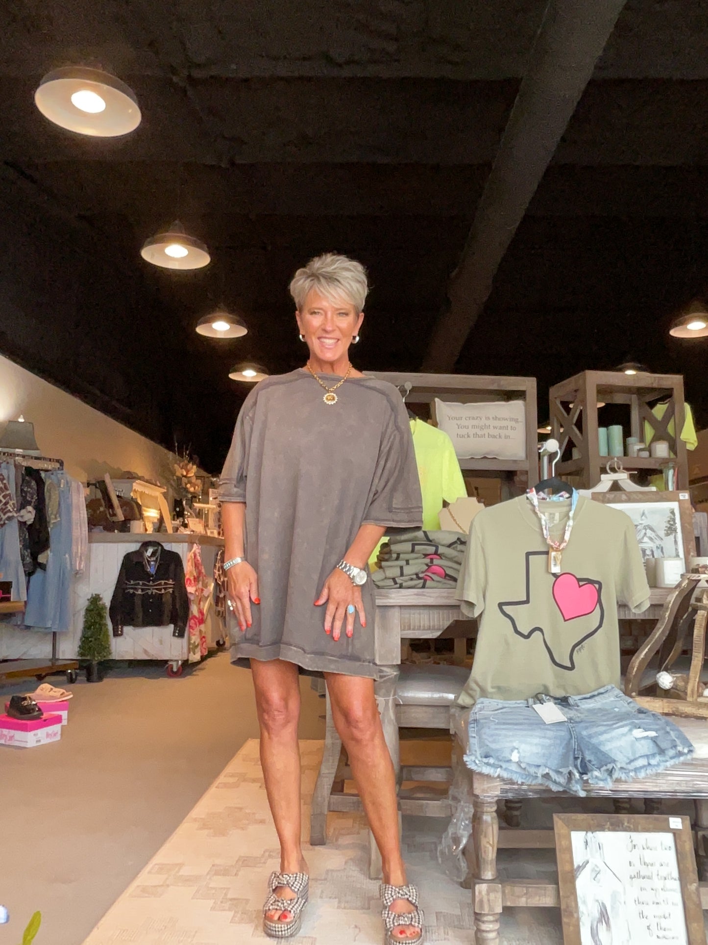 Black Ash Mineral Washed Half Sleeve Sweatshirt Dress