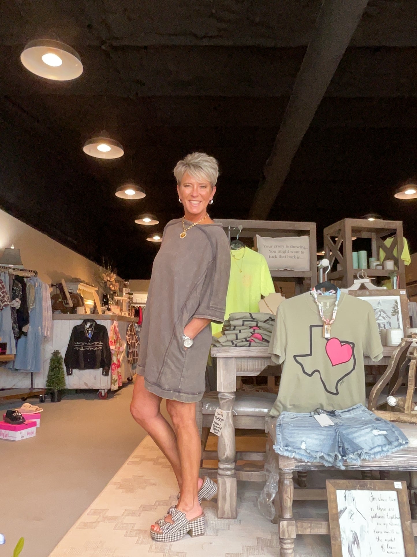 Black Ash Mineral Washed Half Sleeve Sweatshirt Dress