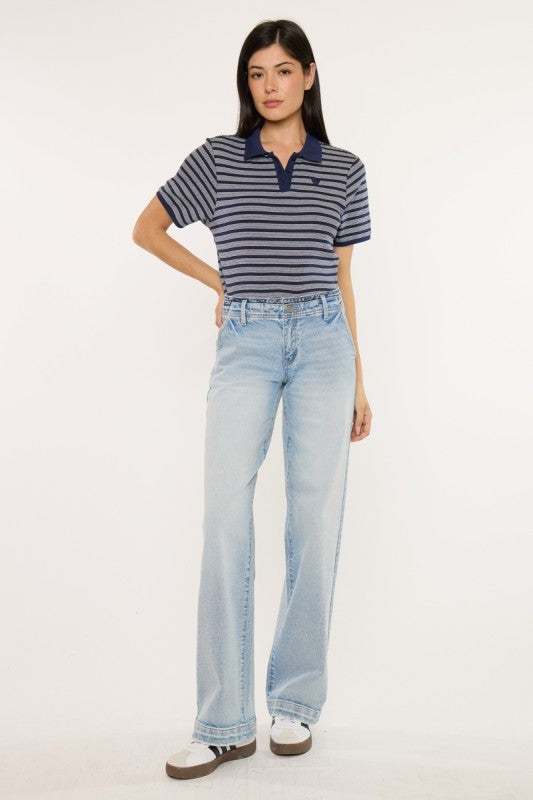 Mid Rise Wide Leg Trouser Jeans