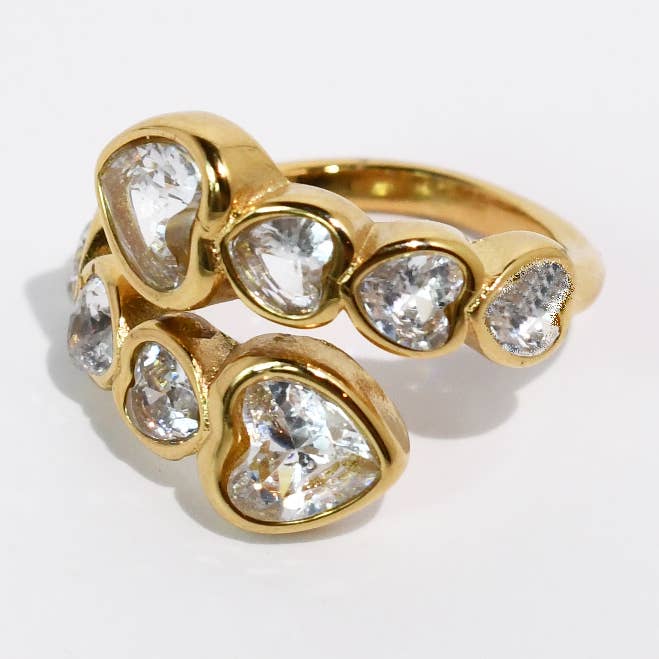 Multi Sparkle Heart Ring