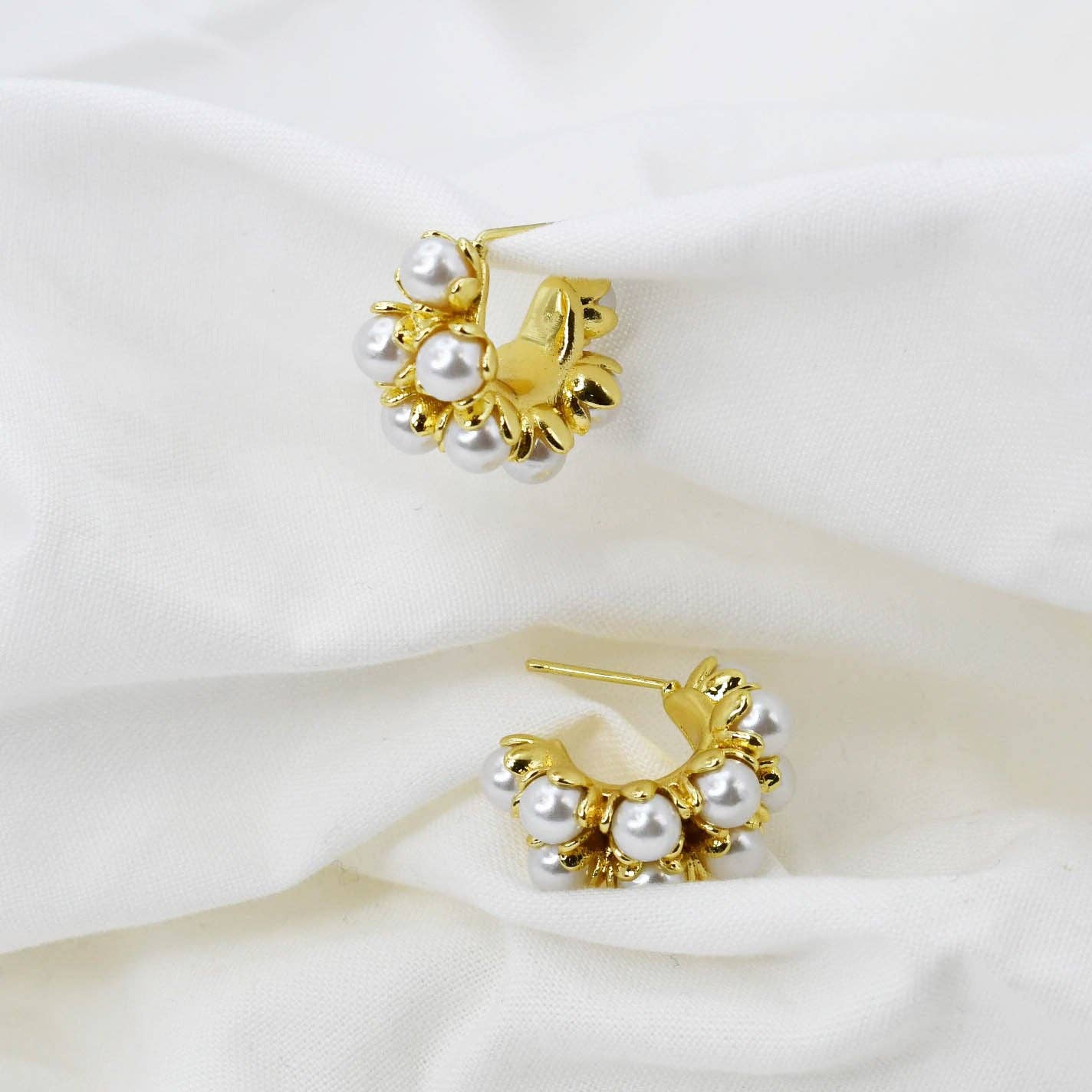 Pearls and Gold Hoop