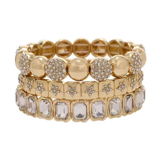 Radiant Gold Crystal Stack Set