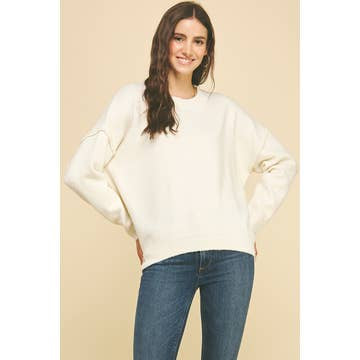 PN01 Winter White Soft Yarn Knit Sweater