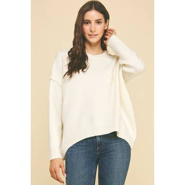 PN01 Winter White Soft Yarn Knit Sweater