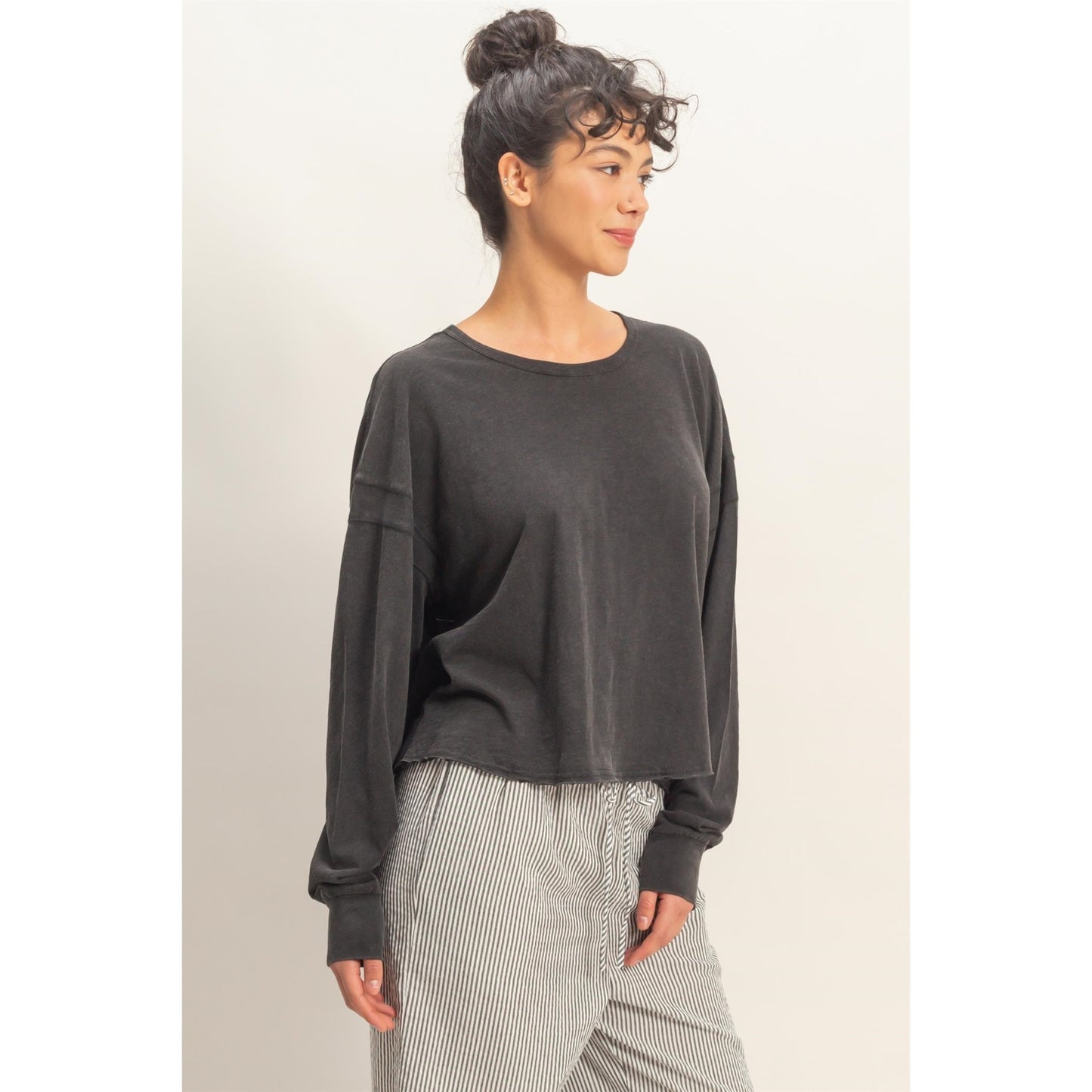 Cross Detail Open Back Long Sleeve TopDZ26C731