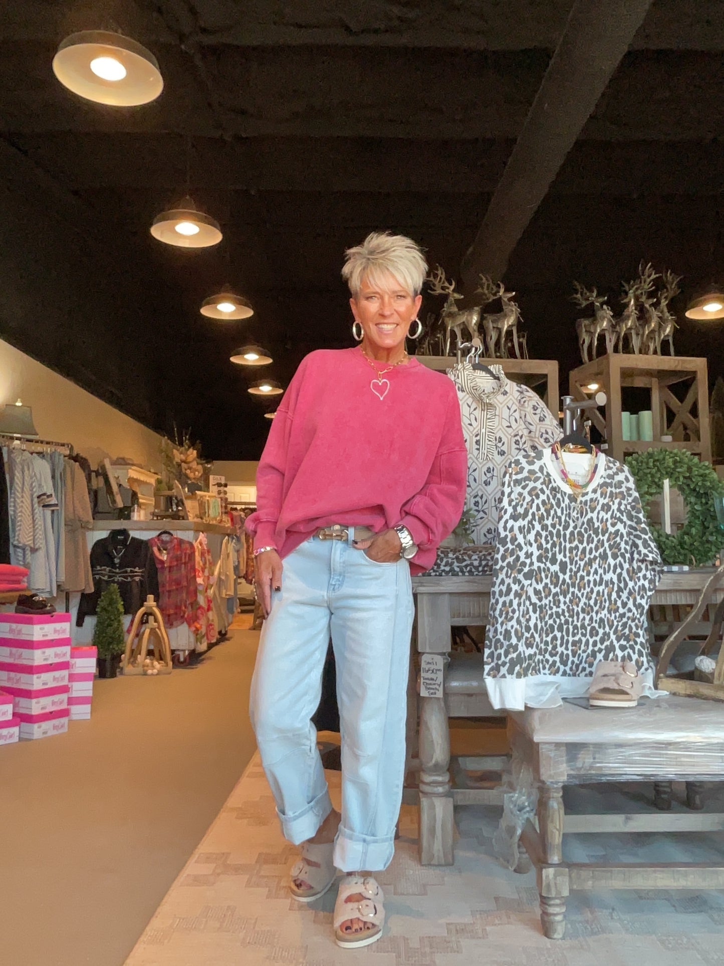 Distressed Red Oversized Sweatshirt