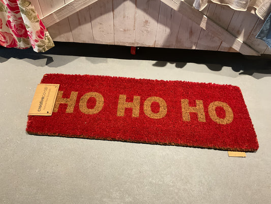 Natural Coir Double Doormat “HOHOHO”