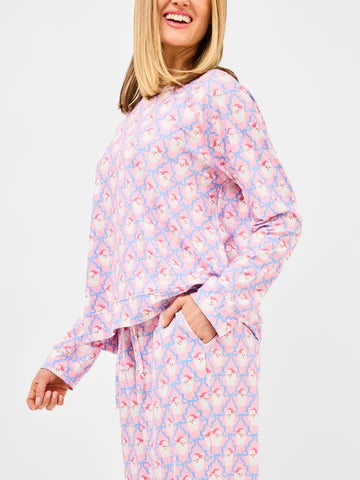 Mary Square Women's Annie Pants Set | Santa Baby Bows