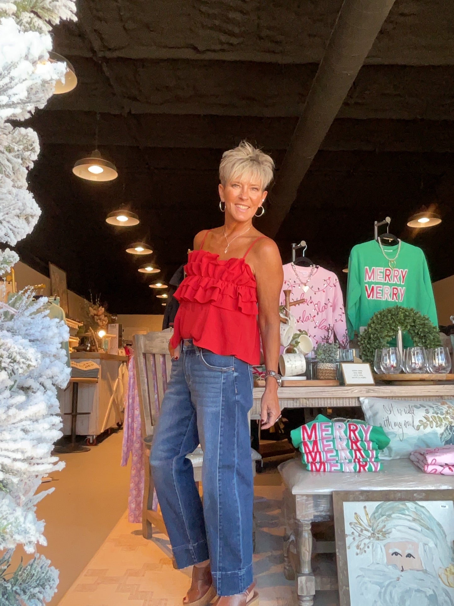 Slouchy Cropped Barrel Jean with Back Elastic Waist