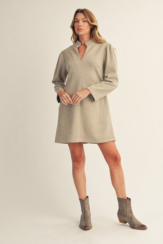 Taupe Wool Dress