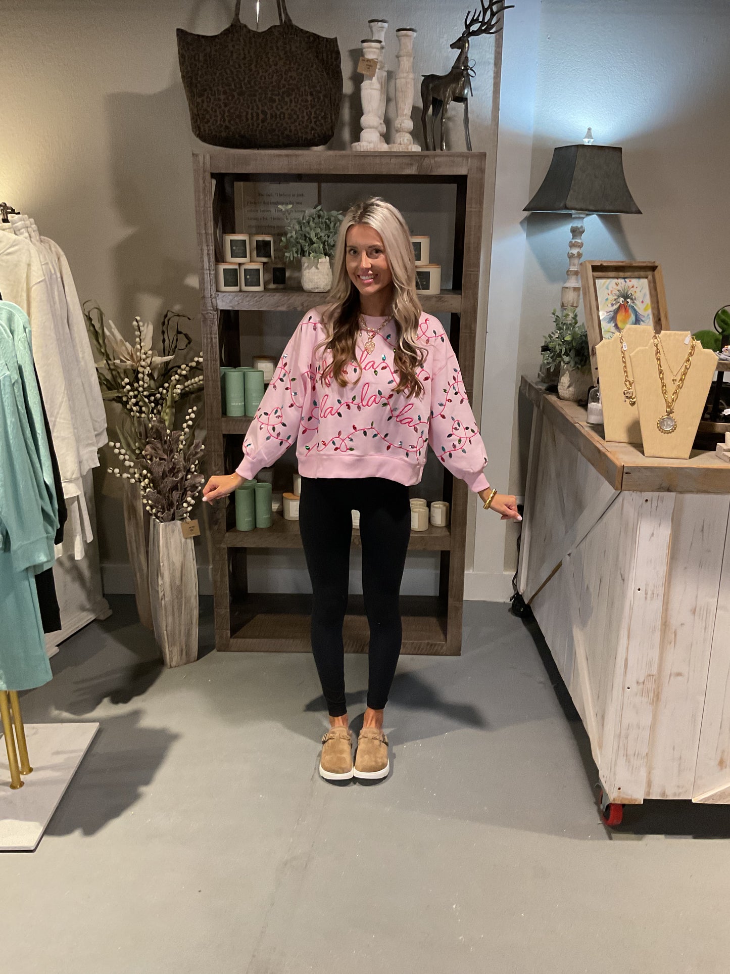 Millie Sweatshirt Fa La La Lights by Mary Square