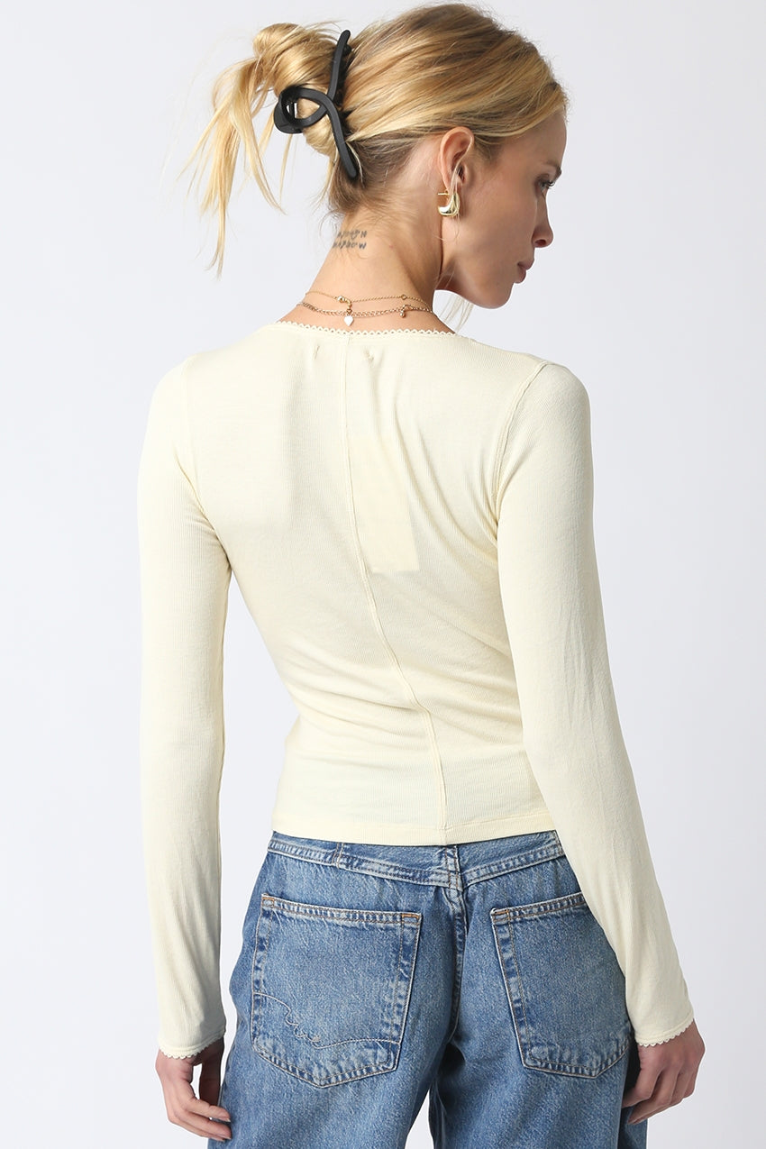 Rowan Button Top in French Vanilla