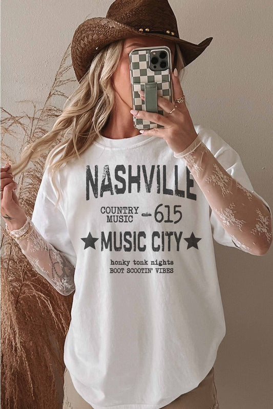 Nashville Music City Oversized Tee